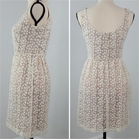 Anna Sui Floral Embroidered Sleeveless Ivory Sheath Dress 0 MINOR FLAWS - Picture 2 of 15